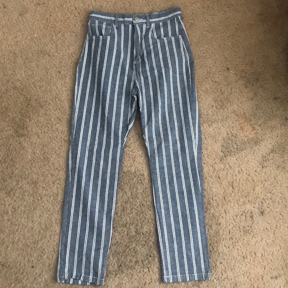 White stripped HIGH WAISTED pants